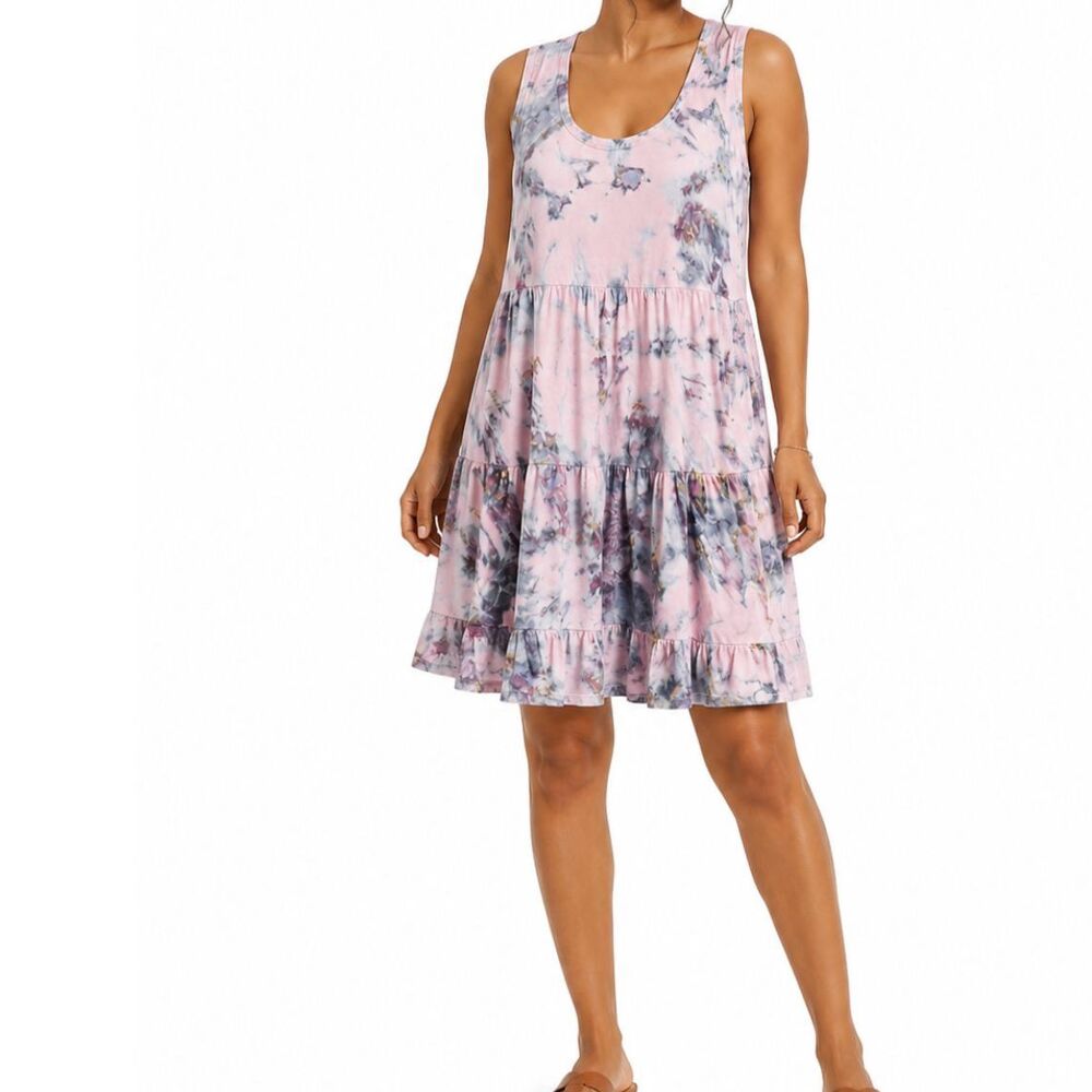 Dharma Trading Co. Womens XL Dress Tie-Dye Pink & Blue Boho Sleeveless Tank